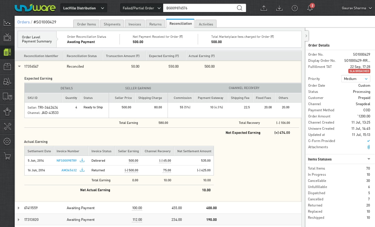 unicommerce-reconciliation
